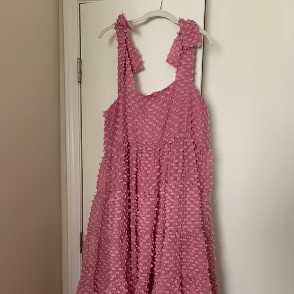 Rose pink midi dress